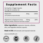 5-in-1 Magnesium Complex + Vitamin B6 Supplement - 420MG - High Absorption Magnesium Supplement for Sleep, Nerves, Muscles, Bones, 120 Capsules