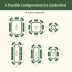 17" Tall 6 In 1 Medium Modular Metal Raised Garden Bed Kit