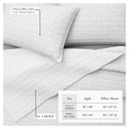 100% Cotton Honeycomb Waffle Garment Washed Quilt Set - Genevieve Collection