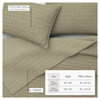 100% Cotton Honeycomb Waffle Garment Washed Quilt Set - Genevieve Collection