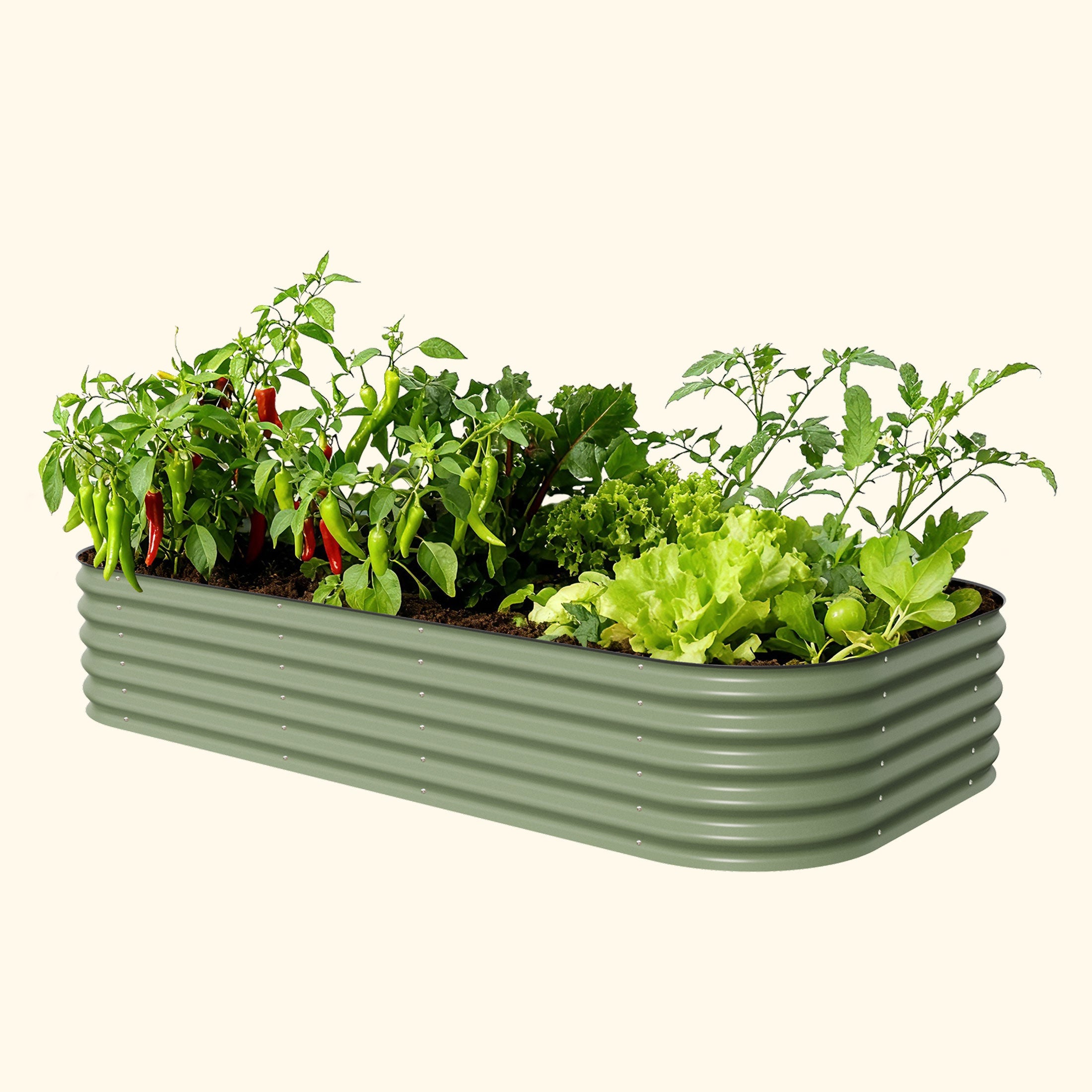 17" Tall 10 In 1 Jumbo Modular Metal Raised Garden Bed Kit