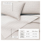 100% Cotton Honeycomb Waffle Garment Washed Quilt Set - Genevieve Collection