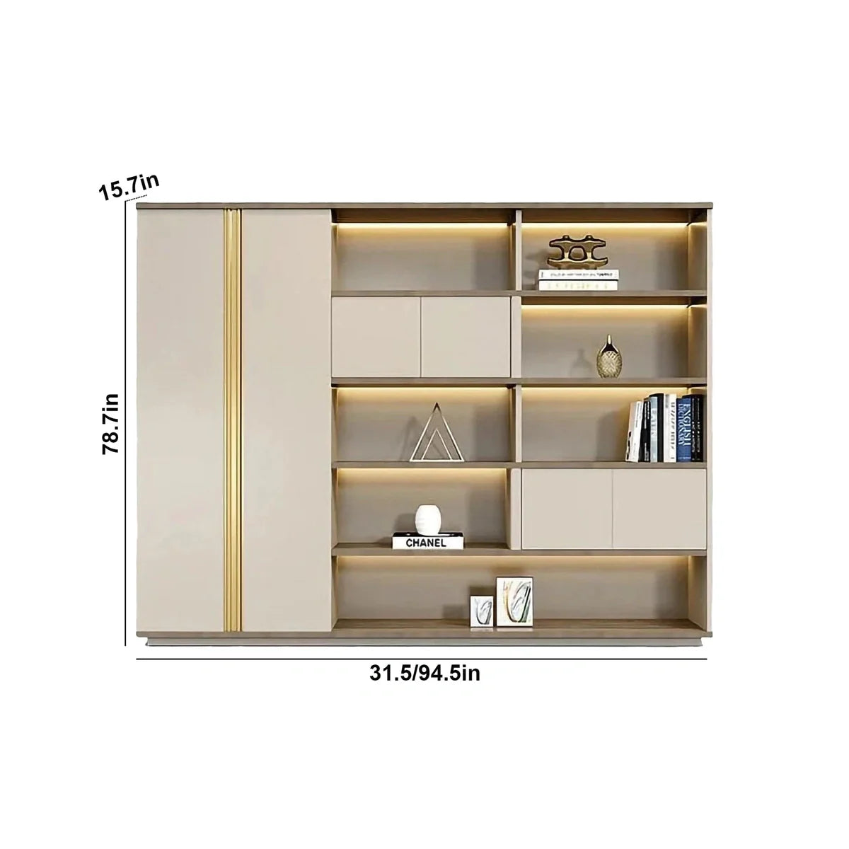 Zorin · Office Shelves w/ Lighting & Storage